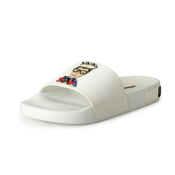 Dolce & Gabbana Men's Logo Print Flip Flops Slides Shoes US 12 IT 45 - Picture 1 of 8